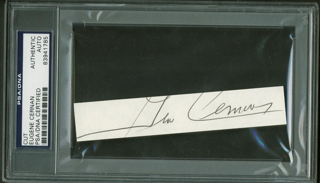 Eugene Cernan Signed 1" x 4" Album Page (PSA/DNA Encapsulated)