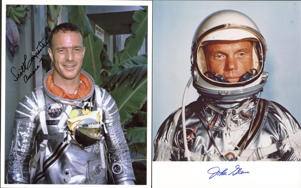 Lot of Four (4) Signed Astronaut 8" x 10" Photographs w/ Carpenter, Glenn & Schirra! (Beckett/BAS Guaranteed)