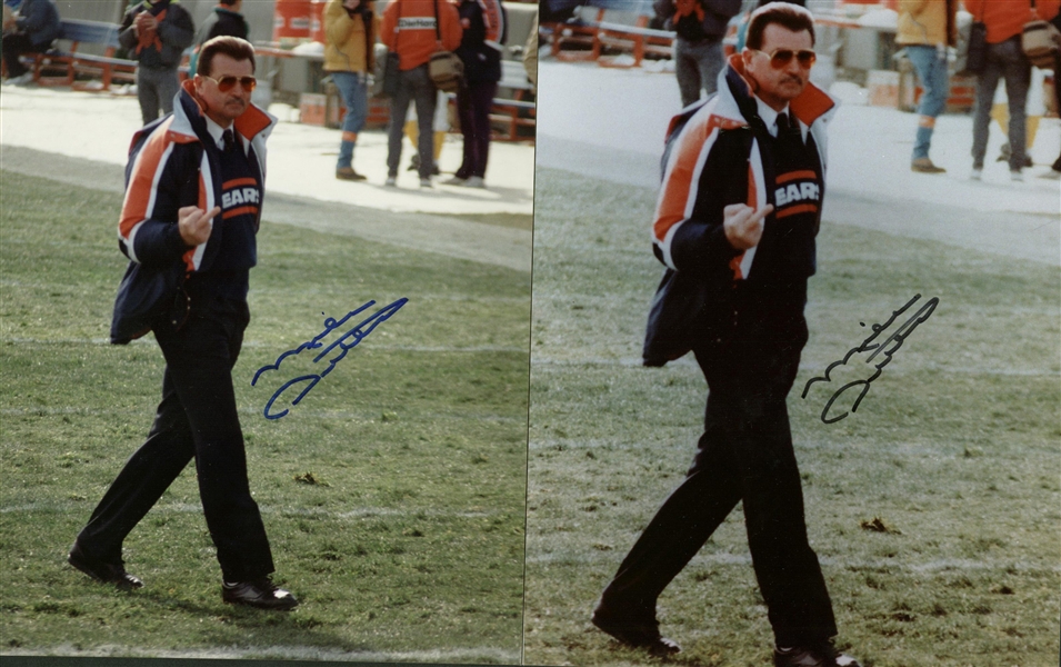 Lot of Five (5) NFL Stars Signed Photographs w/ Ditka, Perry & Starr (Beckett/BAS Guaranteed)