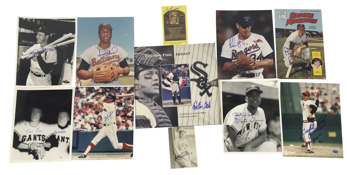 MLB Stars Lot of Eighteen (18) Signed Items w/ Musial, Ryan, Fisk & Others (Beckett/BAS Guaranteed)