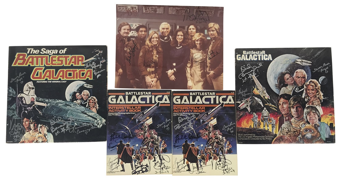 Battlestar Galactica Lot of Five (5) Cast Signed Items (Beckett/BAS Guaranteed)