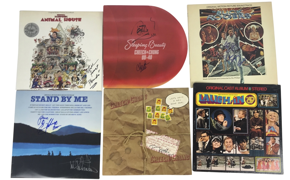Lot of Six (6) Signed Entertainment Albums w/ Cheech/Chong, Furst & Others (Beckett/BAS Guaranteed)