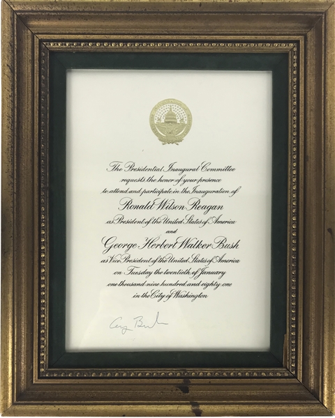 President George H.W. Bush & Barbara Bush Signed Inauguration Invitation (Beckett/BAS Guaranteed)