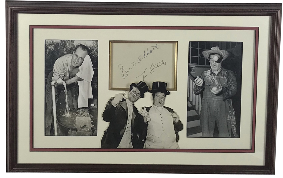 Abbott and Costello Signed 4" x 5" Album Page Display (Beckett/BAS Guaranteed)