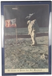Buzz Aldrin Impressive Over-Sized 22" x 33" Signed "We Came in Peace for All Mankind" Poster (Beckett/BAS Guaranteed)