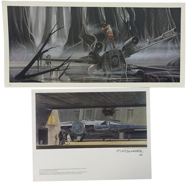 Ralph McQuarrie Signed Lot of Two (2) Star Wars Artist Prints (Beckett/BAS Guaranteed)