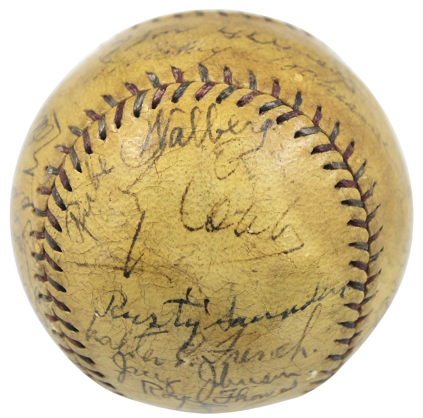 1927 Philadelphia Athletics Team-Signed OAL (Johnson) Baseball w/ Cobb, Foxx, and More! (20 Sigs)(JSA)