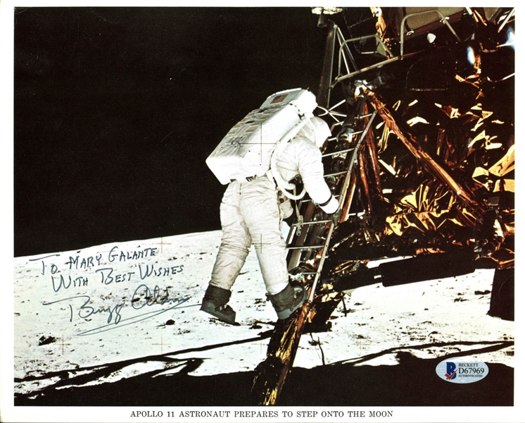 Apollo 11: Buzz Aldrin Signed 8" x 10" NASA Press Photograph on the Moon (BAS/Beckett)