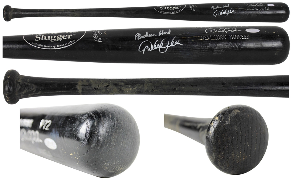 Derek Jeter 2005 Game Used & Signed Louisville Slugger Bat w/ "Practice Hard" Inscription (Steiner)