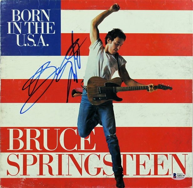 Bruce Springsteen Signed "Born in the U.S.A." Single Album Cover (BAS/Beckett)