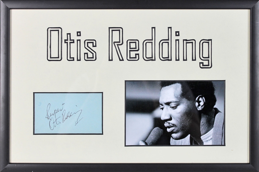 Otis Redding Signed 2" x 4" Cut Signature in Custom Framed Display (BAS/Beckett)
