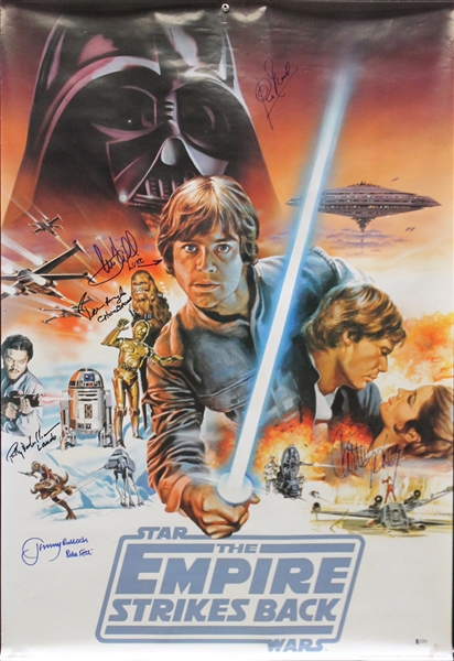 Star Wars: "The Empire Strikes Back" Multi-Signed 27" x 40" Movie Poster w/ Hamill & Fisher (6 Sigs)(PSA/DNA)
