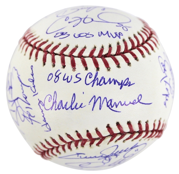 2008 Philadelphia Phillies (W.S. Champs) Team Signed Official World Series Baseball w/ 22 Sigs (Fanatics)