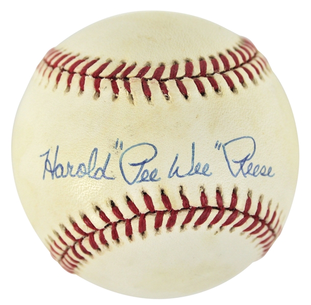 Harold "Pee Wee" Reese Signed ONL Baseball w/ Rare Full Name Autograph (JSA)