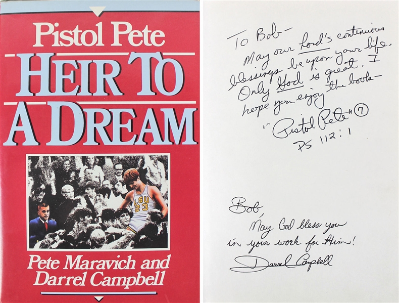 "Pistol" Pete Maravich Signed "Heir to a Dream" Hardcover Book w/ Co-Author Darrel Campbell (BAS/Beckett)