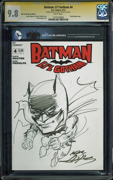 Neal Adams Signed Batman "Lil Gotham" #4 Comic Book w/ Sketch (CGC Graded 9.8)