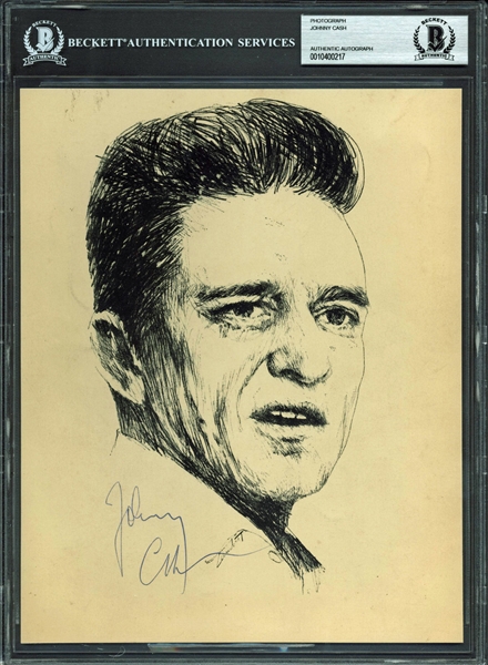 Johnny Cash Signed 8" x 10" Magazine Photograph (BAS/Beckett Encapsulated)