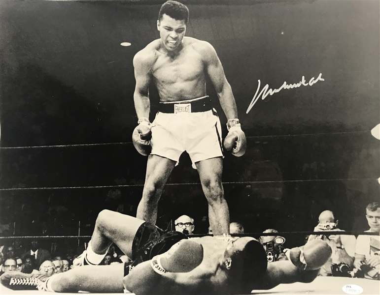 Muhammad Ali Stunning Signed 16" x 20" Over Liston Photograph (JSA)