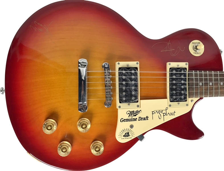  Led Zeppelin: Jimmy Page & Robert Plant RARE Dual Signed Epiphone Les Paul Style Guitar (Beckett/BAS)