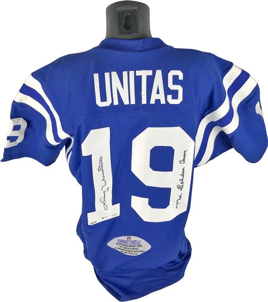 Johnny Unitas Rare Signed & Inscribed "The Golden Arm" Colts Jersey (Beckett/BAS)