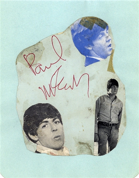 The Beatles: Paul McCartney Near-Mint Signed 2.5" x 4" c. 1965 Album Page (Beckett/BAS)