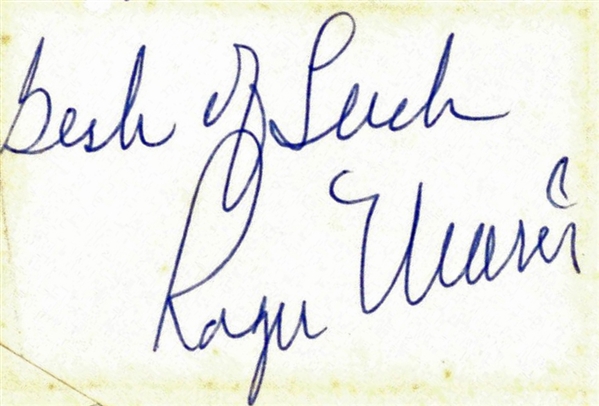 Roger Maris Signed 1.5" x 3" Album Page /w "Best of Luck" Inscription (JSA)