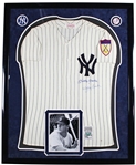 Mickey Mantle & Whitey Ford Dual Signed & Framed Mitchell & Ness Yankees Jersey (JSA)