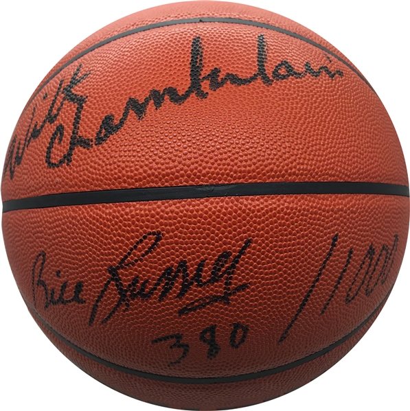 Wilt Chamberlain & Bill Russell Near-Mint Signed Limited Edition NBA Basketball (JSA)