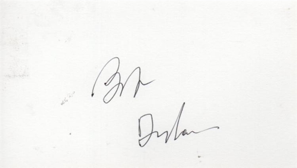 Bob Dylan Vintage Signed 3" x 5" Album Page (JSA Guaranteed)