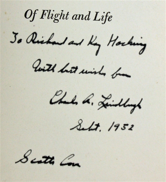 Charles Lindbergh Signed "Of Flight & Life" Hardcover Book (PSA/DNA)