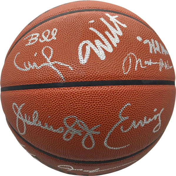 Philadelphia 76ers Legends Signed NBA Basketball w/ Chamberlain, Erving, Barkley & Others (Upper Deck)