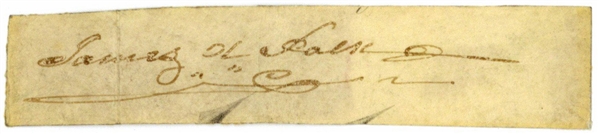 President James K. Polk Signed 1" x 3.5" Album Page (Beckett/BAS)