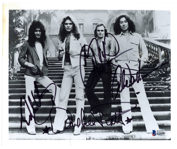 Van Halen Vintage c. 1980s Signed 8" x 10" Photograph w/ All Four Members! (Beckett/BAS)