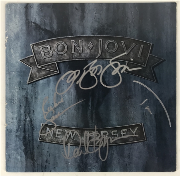 Bon Jovi Group Signed "New Jersey" Album w/ 4 Signatures! (Beckett/BAS Guaranteed)