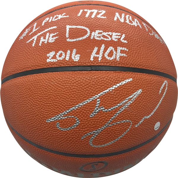 Shaquille ONeal Signed All-Time Leader Stat Basketball w/ 6 Stats! (Steiner Sports)