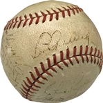 Rookie DiMaggio: 1936 Yankees Team Signed OAL Baseball w/ Gehrig/DiMaggio ULTRA-RARE Dual Display! (SGC)