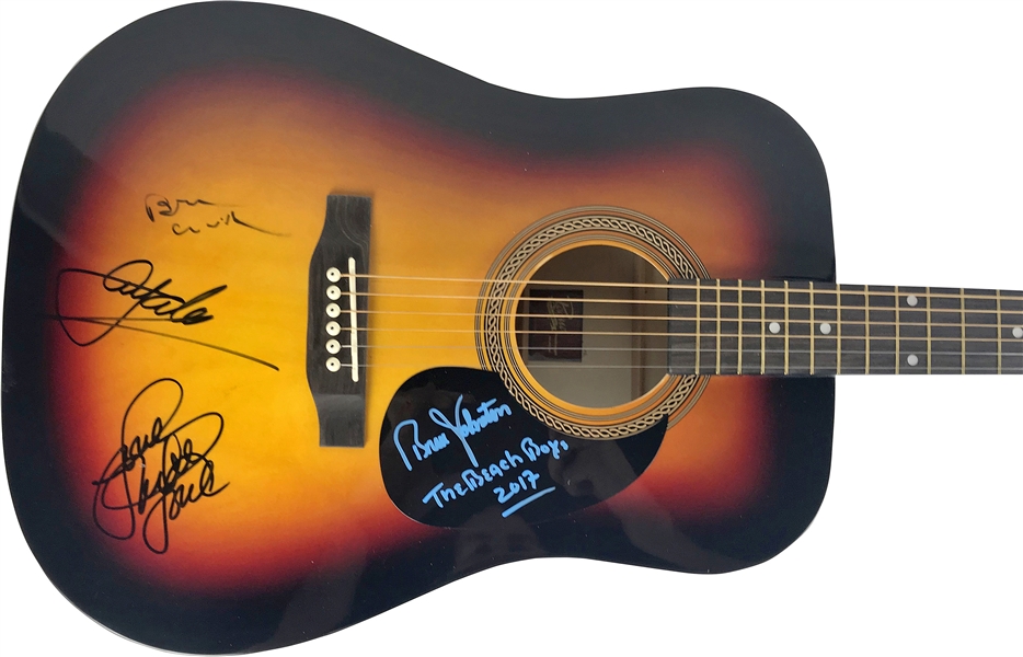 The Beach Boys Group Signed Guitar w/ 4 Signatures! (Beckett/BAS)