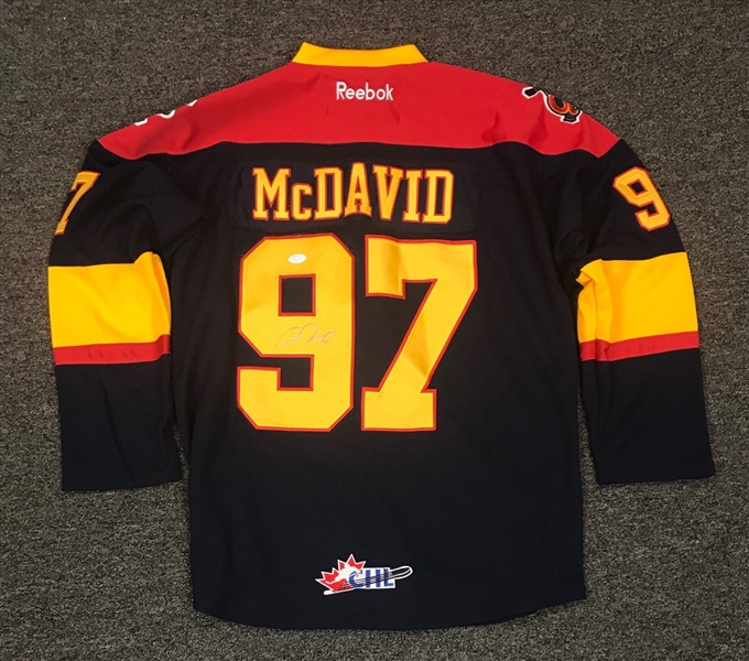 Connor McDavid Rare Signed Pre-Rookie OHL Otters Jersey (JSA)