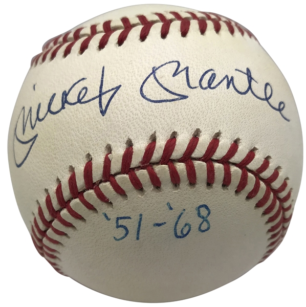Mickey Mantle Signed Limited Edition 51-68 OAL Baseball (Upper Deck)