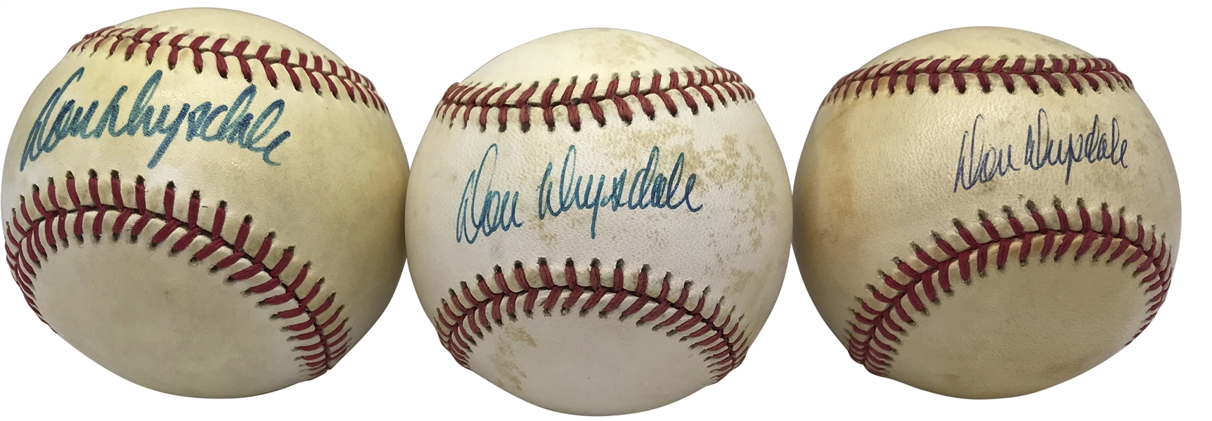 Don Drysdale Lot of Three (3) Signed ONL Baseballs (PSA/DNA, JSA, & BAS Guaranteed)
