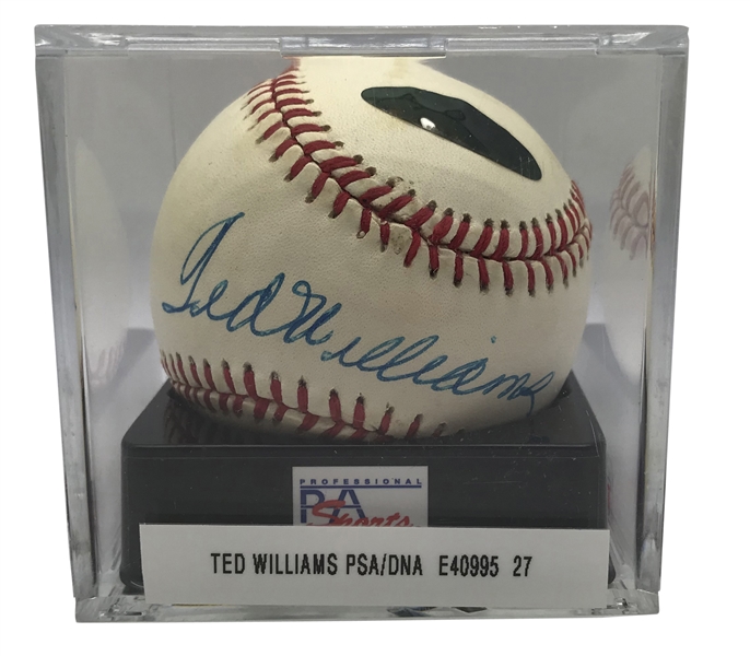 Ted Williams Signed OAL Baseball - PSA/DNA NM-MT 8!