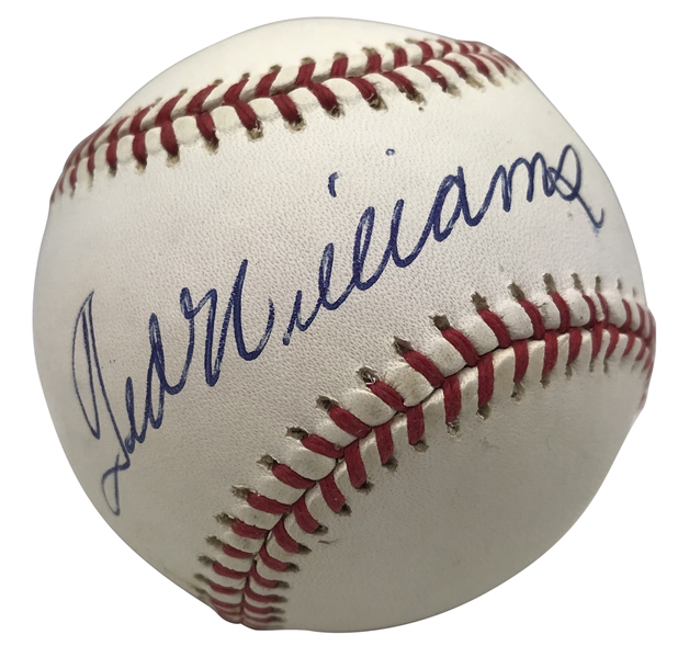 Ted Williams Near-Mint Signed OAL Baseball (PSA/DNA)