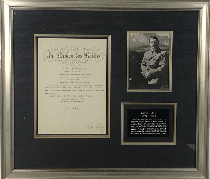 Adolf Hitler Signed 1936 Nazi Document w/ Exceptional Signature! (Beckett/BAS Guaranteed)