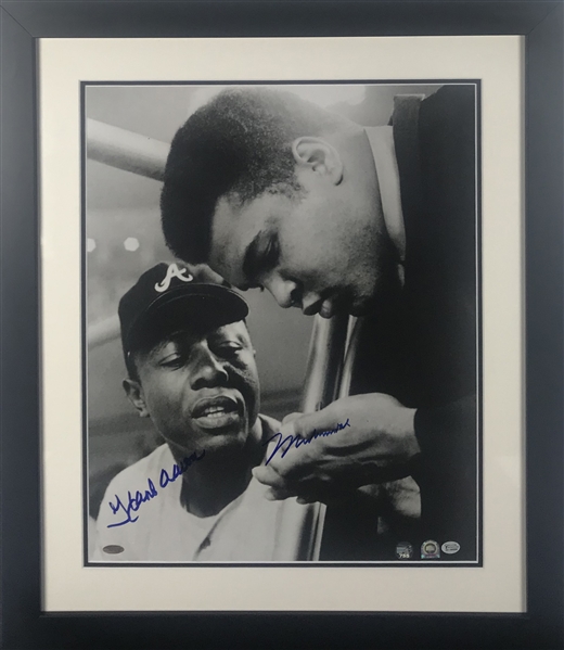 Muhammad Ali & Hank Aaron Dual Signed 16" x 20" Photograph (Steiner Sports)