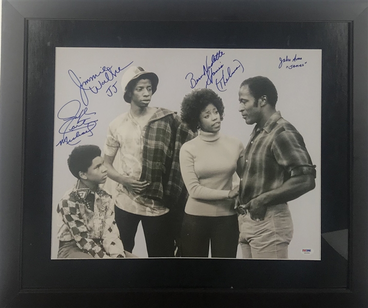 Good Times Cast Signed 16" x 20" Framed Photograph w/ 4 Signatures! (PSA/DNA)