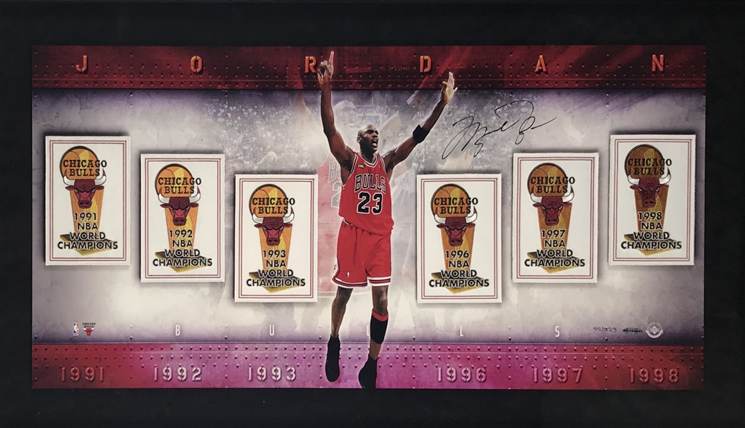 Michael Jordan Signed "6 Championships" Framed Display (Upper Deck)