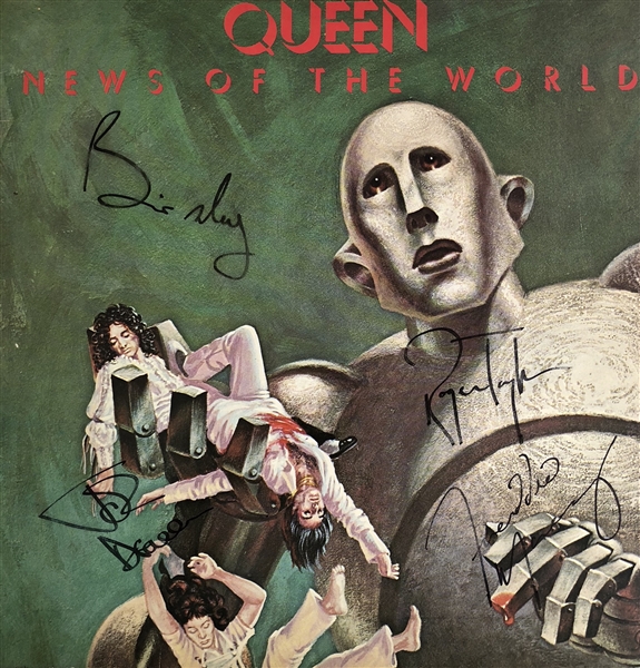 Queen ULTRA-RARE Group Signed "News of the World" Album w/ All Four Members! (Beckett/BAS Guaranteed)