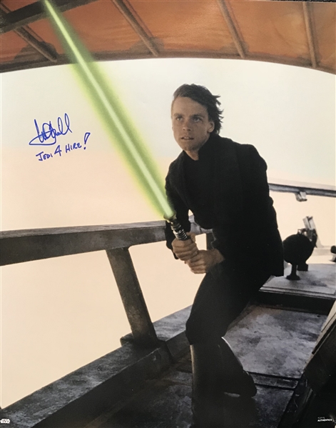 Star Wars: Mark Hamill Signed 16" x 20" Photograph w/ Rare "Jedi For Hire" Inscription (Beckett/BAS Guaranteed)