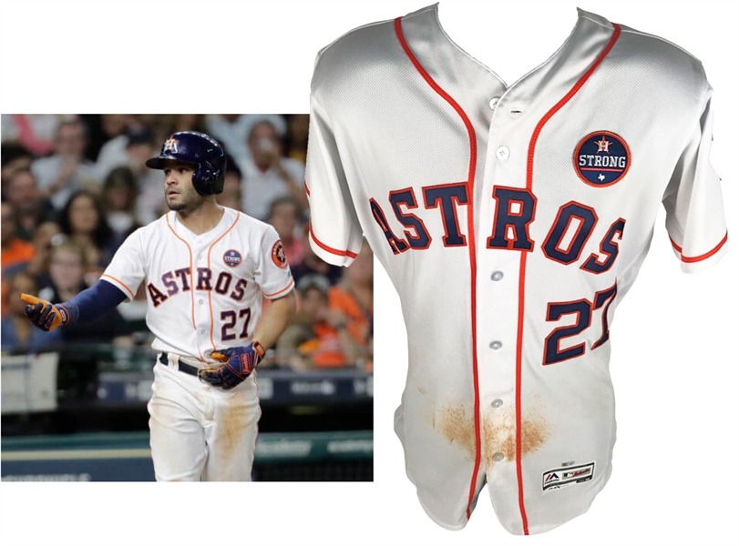 Jose Altuve Game Used & Worn 2017 Houston Astros Jersey During World Championship Season :: PHOTO MATCHED :: Worn 9/21/17 vs. CWS (MLB Authentication)