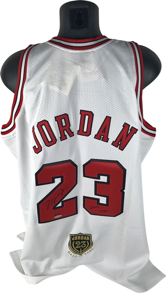 Michael Jordan Rare Signed & Inscribed "2009 HOF" Chicago Bulls Jersey (Upper Deck)